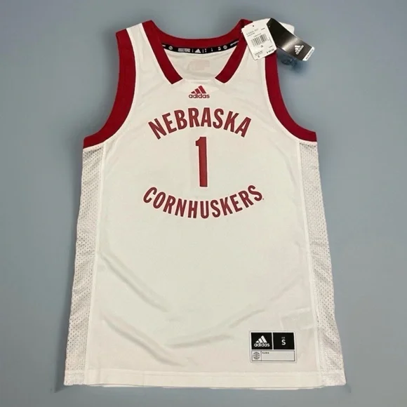 NEW Nebraska Cornhuskers Adidas Men's Basketball Jersey Size Small Number 1 - Picture 1 of 5